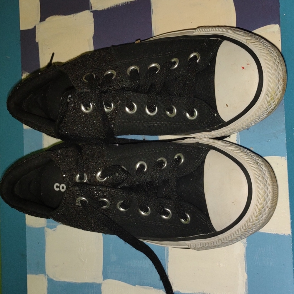 Sparkly black Converse
